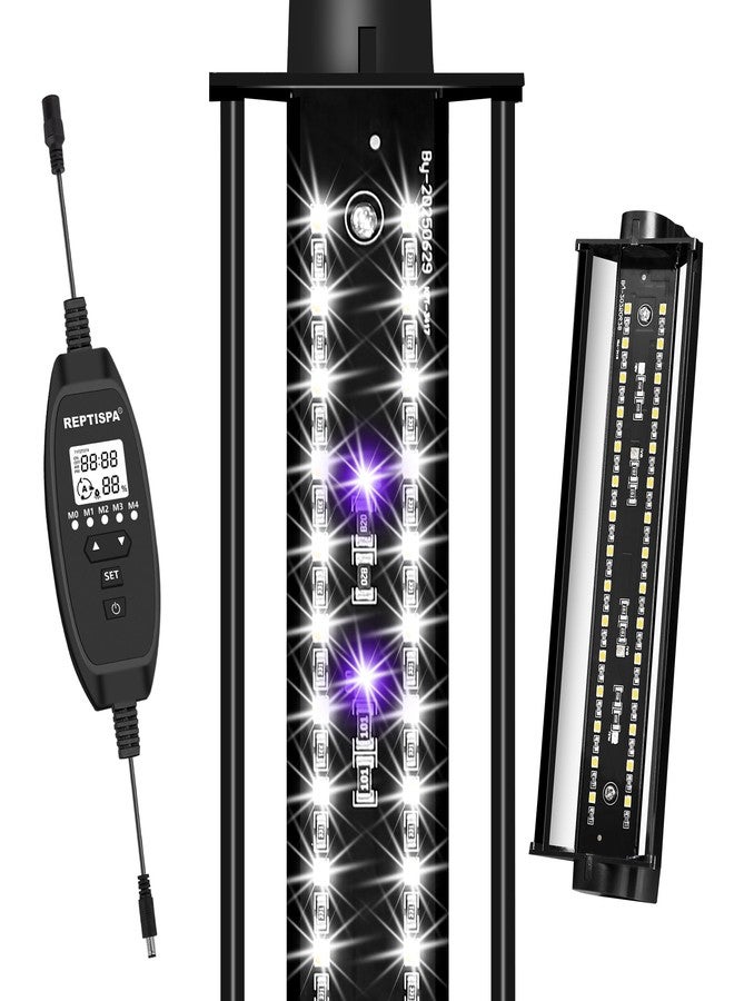 Reptispa LED UVB Light for Reptiles, 8W 8-Inch Reptile LED Light for Bearded Dragon Lizard Gecko Snake Turtle, Aluminum UVA UVB Lamp Fixture Controller with Dimming and 4 UVI Modes - Image 1